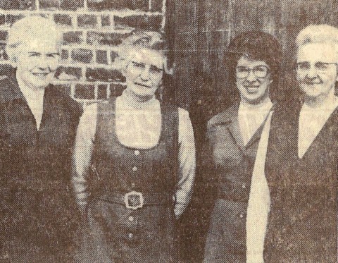 De gauche à droite : Sœurs GEORGINE, LYDIE , BEATRICE et RAYMONDE